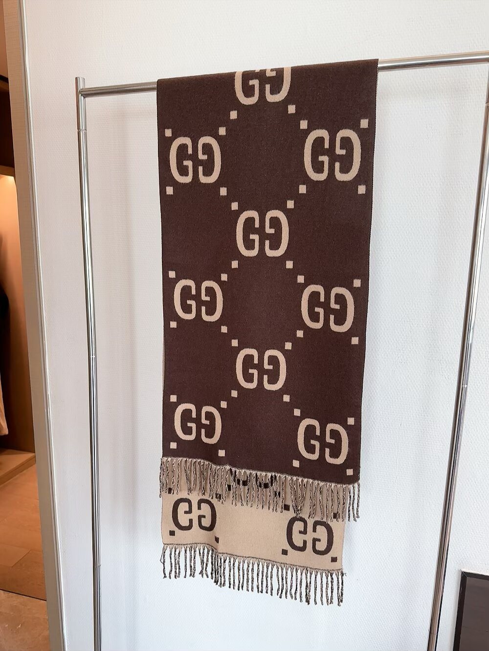 Gucci Reversible Fringed Scarf